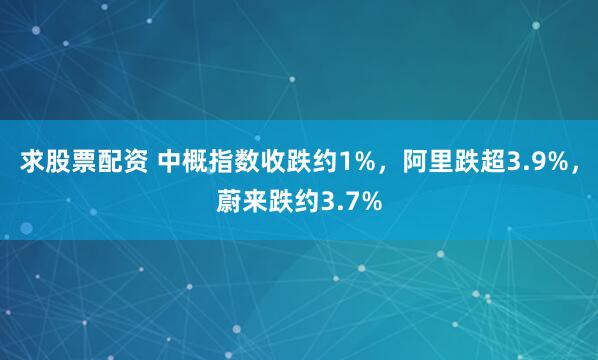 求股票配资 中概指数收跌约1%，阿里跌超3.9%，蔚来跌约3.7%